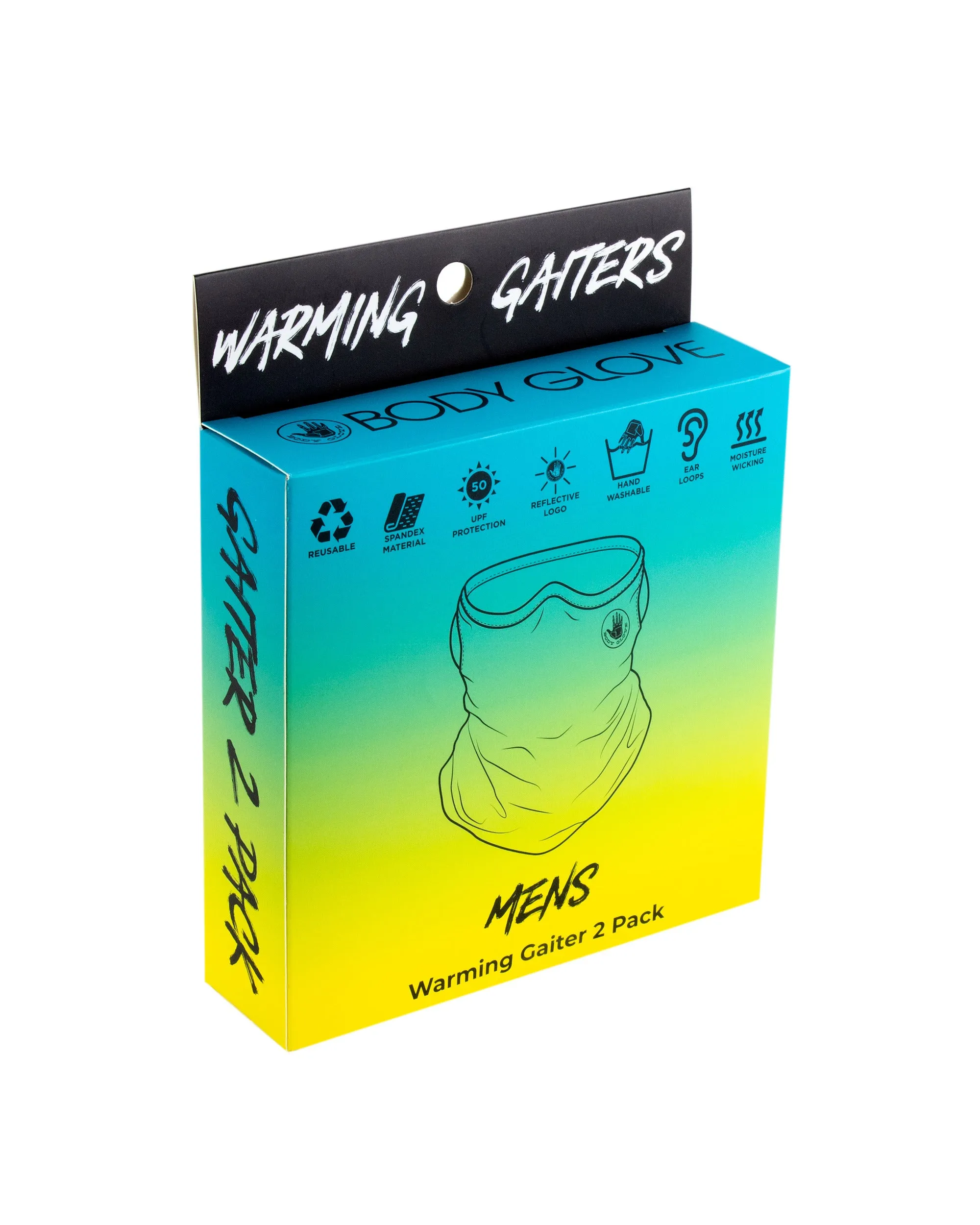 2-Pack Men's Warming Gaiter Face Masks - Black/BlueBG