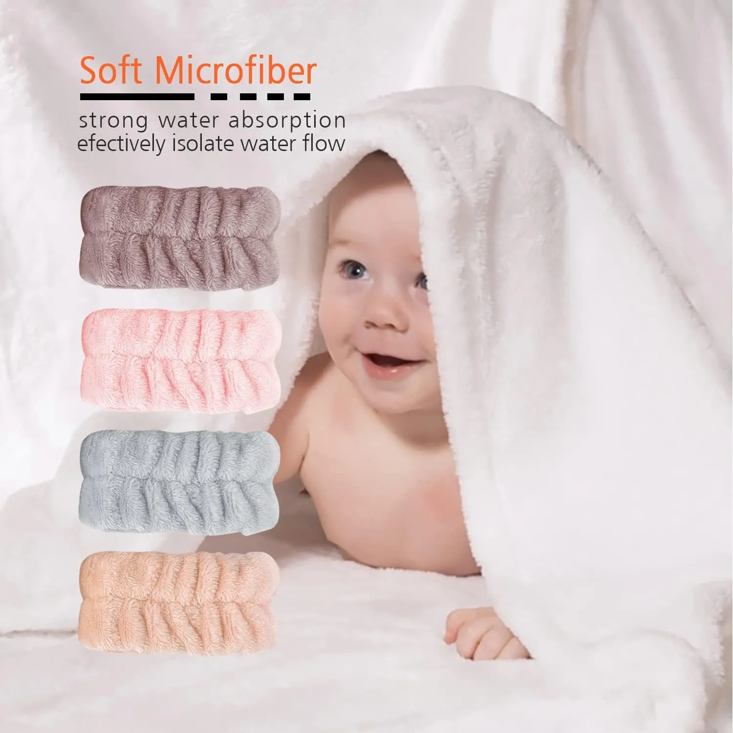 Absorbent Towel Wristbands,Wrist Spa Washband Microfiber Wrist Wash Towel Band for Washing Face & Hand Wash Sweatband Prevent Liquid from Spilling Down Your Arms