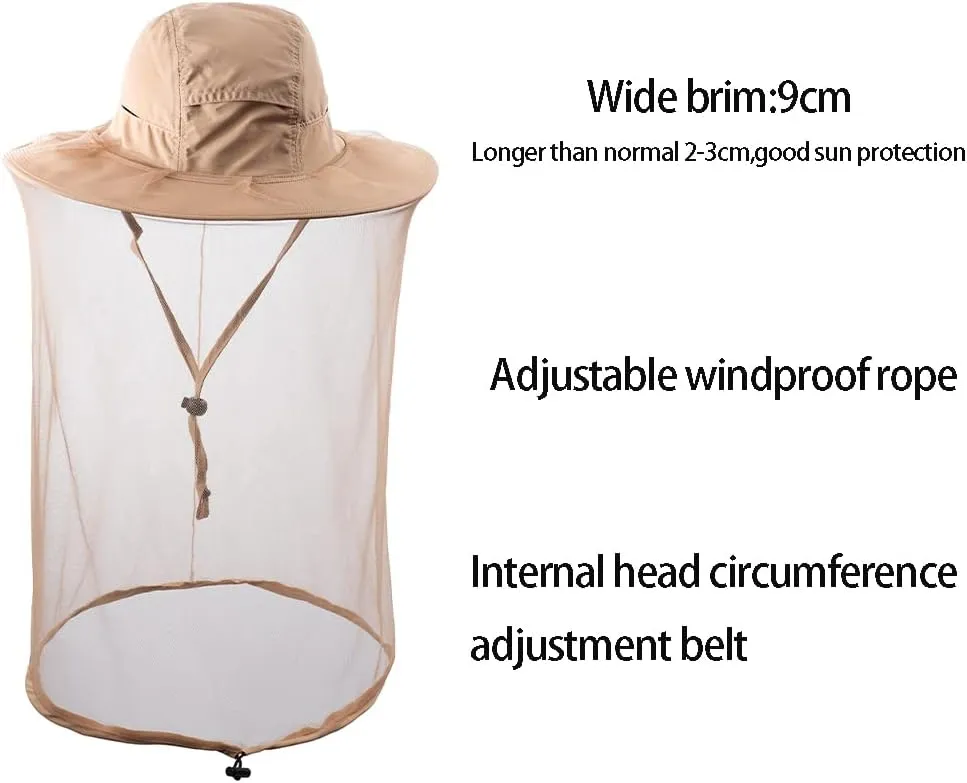 Bee Keeper Beekeeping Veil Hat face Covering Costume Fly Hornet Insect Bug Mosquito mesh Cap