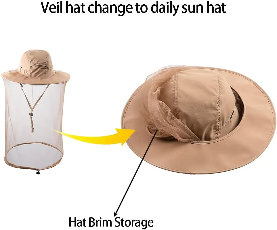 Bee Keeper Beekeeping Veil Hat face Covering Costume Fly Hornet Insect Bug Mosquito mesh Cap