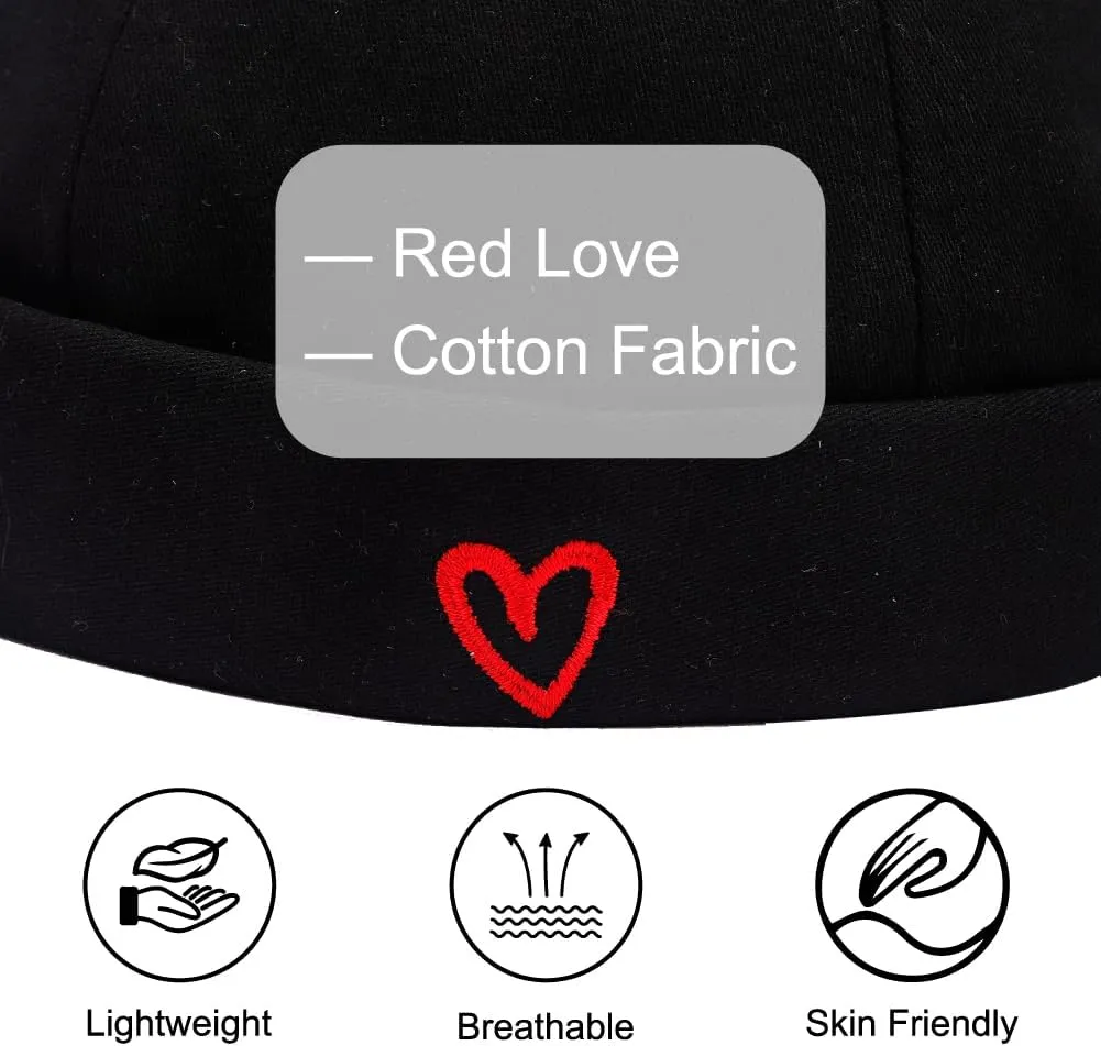 Brimless Hats for Men Brimless Caps, Rolled Cuff Retro Docker Hat for Womens with Adjustable Beanie Hat