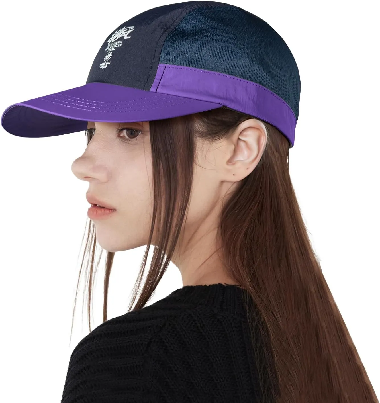 Clakllie Quick Dry 5 Panel Hat for Men Summer Mesh Baseball Cap Flat Brim Trucker Hats Breathable Golf Dad Hats Camping Hat