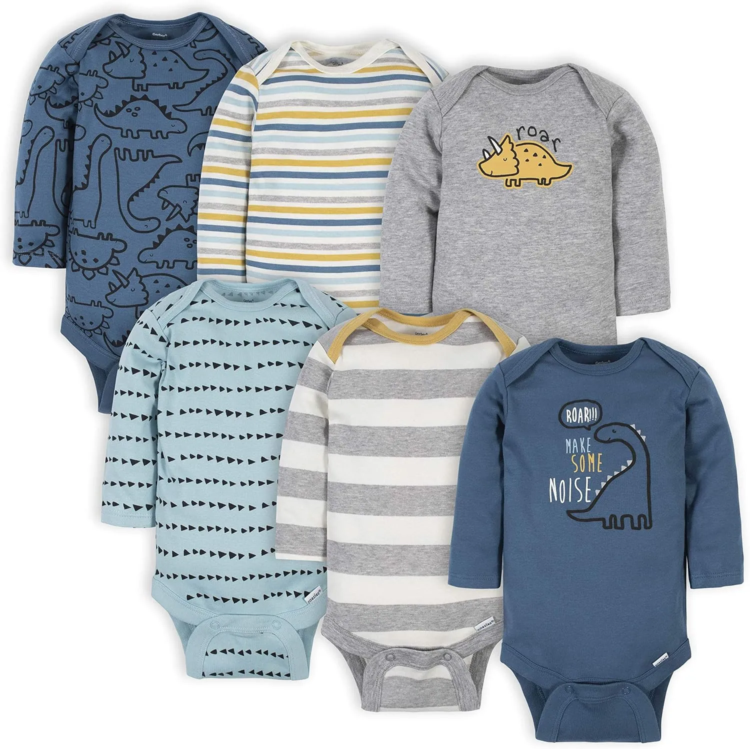 Gerber Baby Boys' 6-Pack Long-Sleeve Onesies Bodysuit