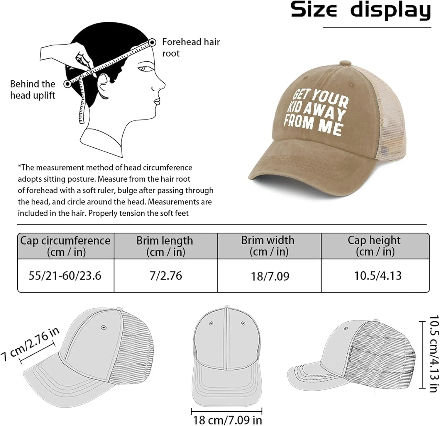 GET Your Kid AWAYS from ME Trucker Hat Men Vintage Mesh Cap for Summer