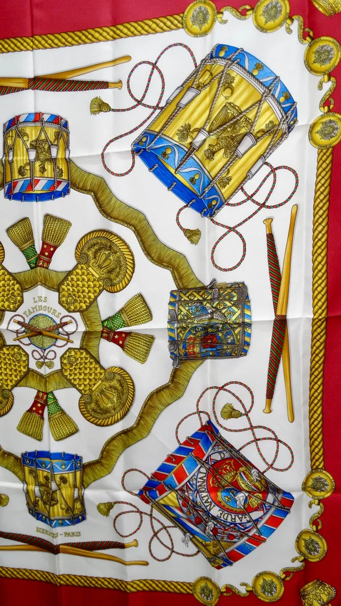 Hermès 'Les Tambours' Silk Scarf