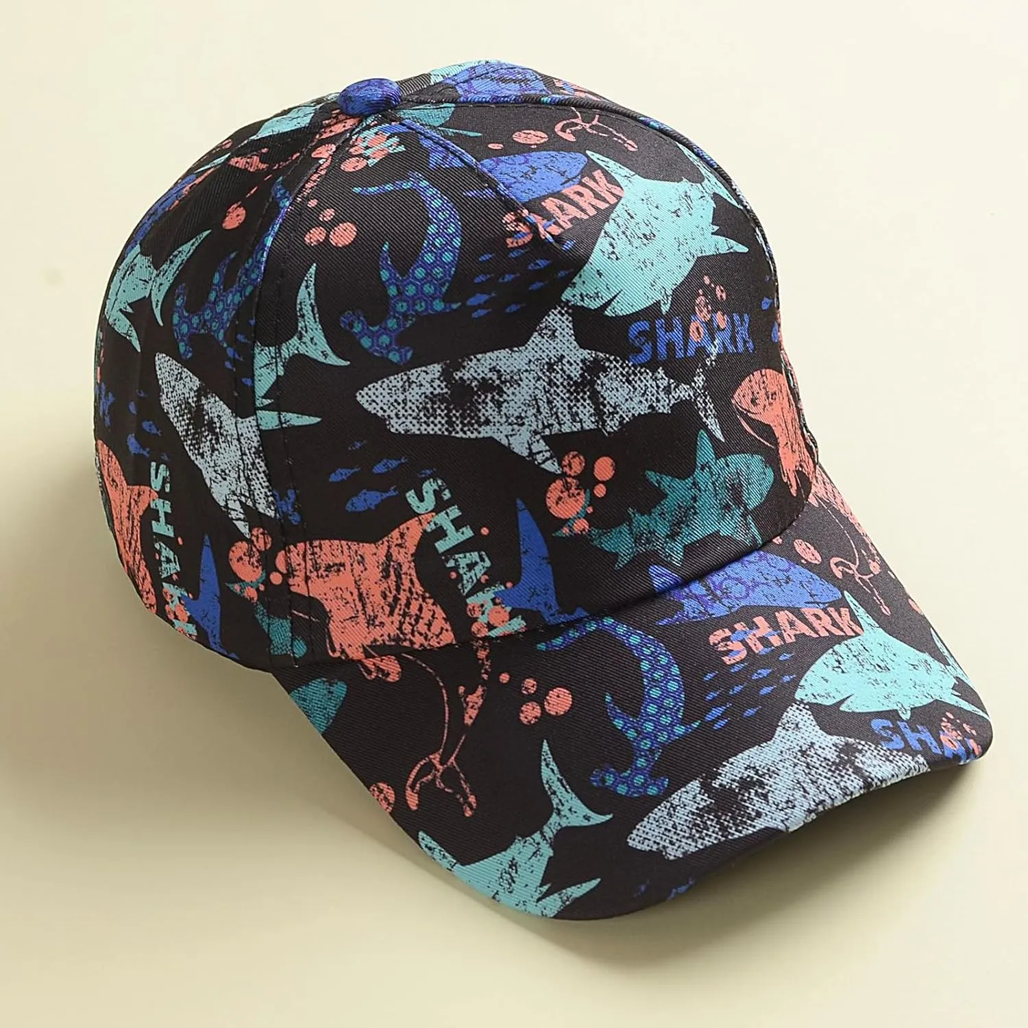 Julerwoo Kids Dinosaur & Shark Baseball Cap Fun Graphic Prints Adjustable Cap Sun Hats