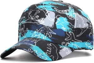 Julerwoo Kids Dinosaur & Shark Baseball Cap Fun Graphic Prints Adjustable Cap Sun Hats