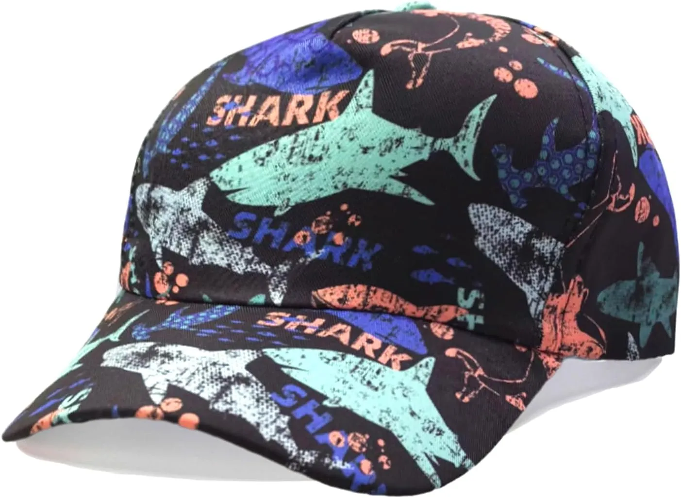 Julerwoo Kids Dinosaur & Shark Baseball Cap Fun Graphic Prints Adjustable Cap Sun Hats