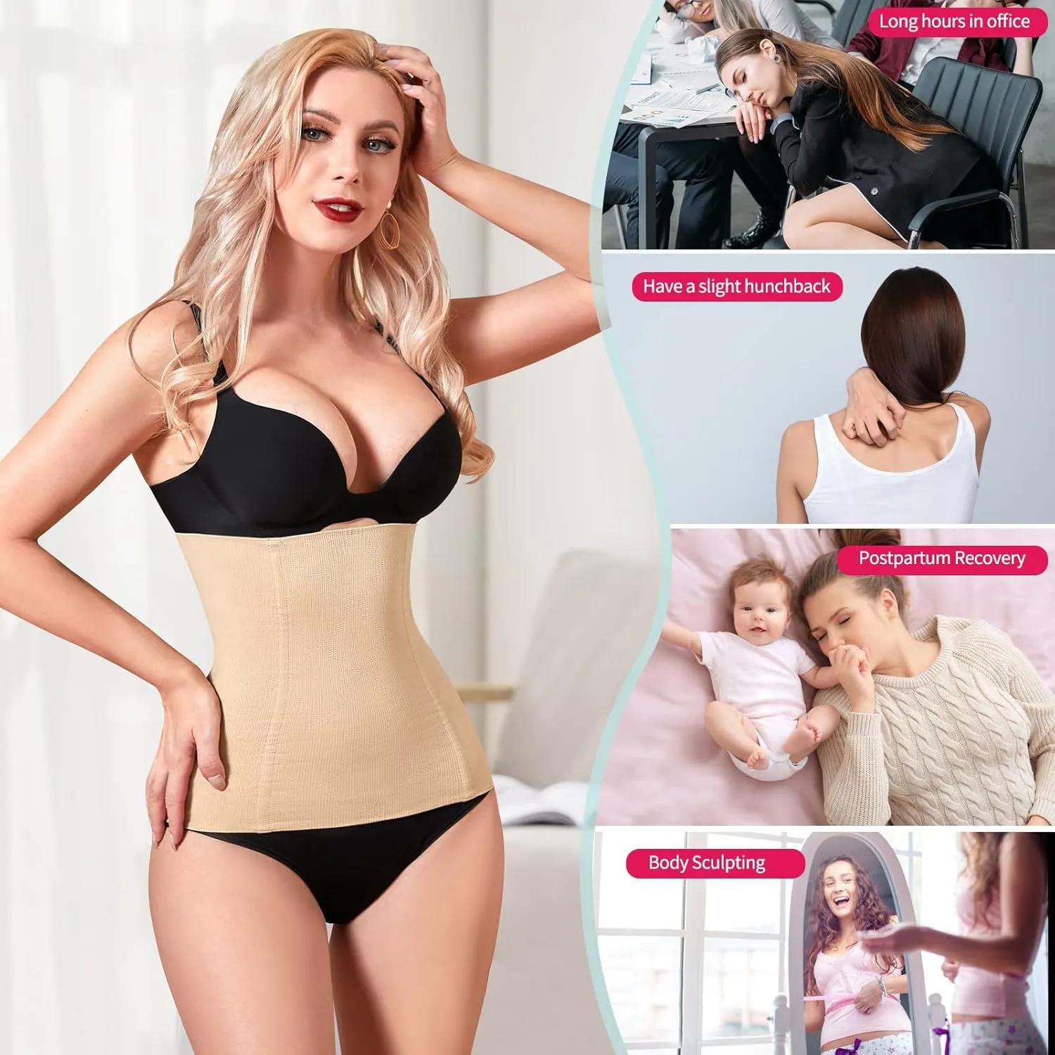 LODAY 2 in 1 Postpartum Recovery Belt,Body Wraps Works for Tighten Loose Skin