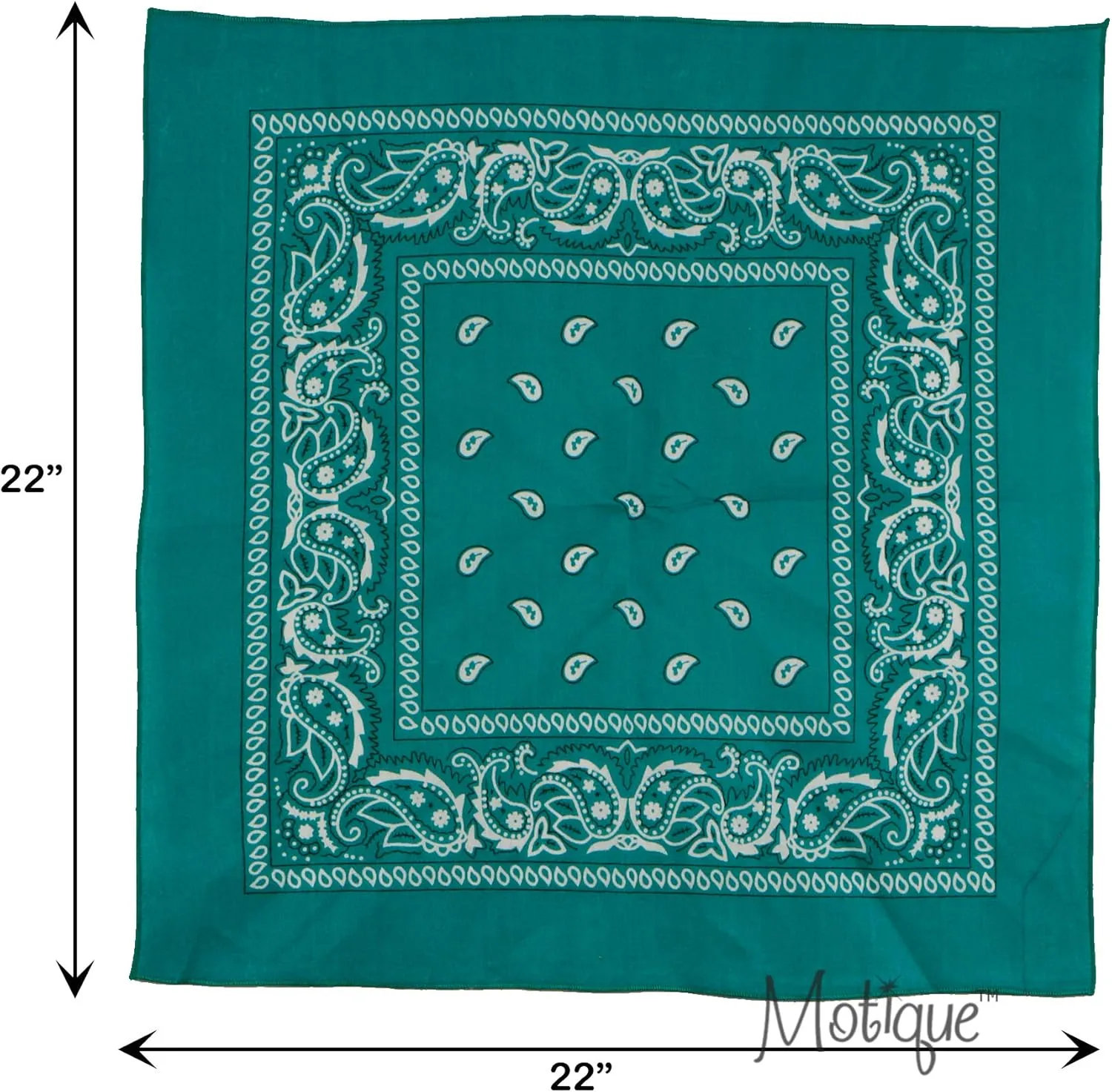 Motique Accessories 22 Inch Cotton Paisley Bandana