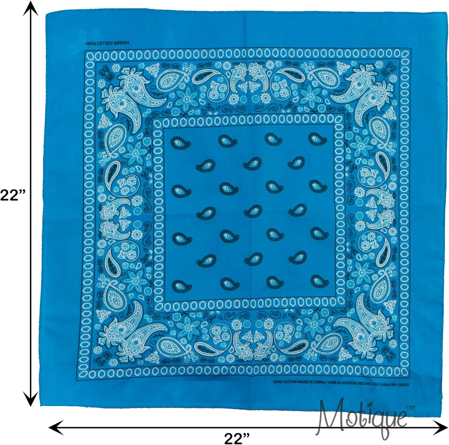 Motique Accessories 22 Inch Cotton Paisley Bandana