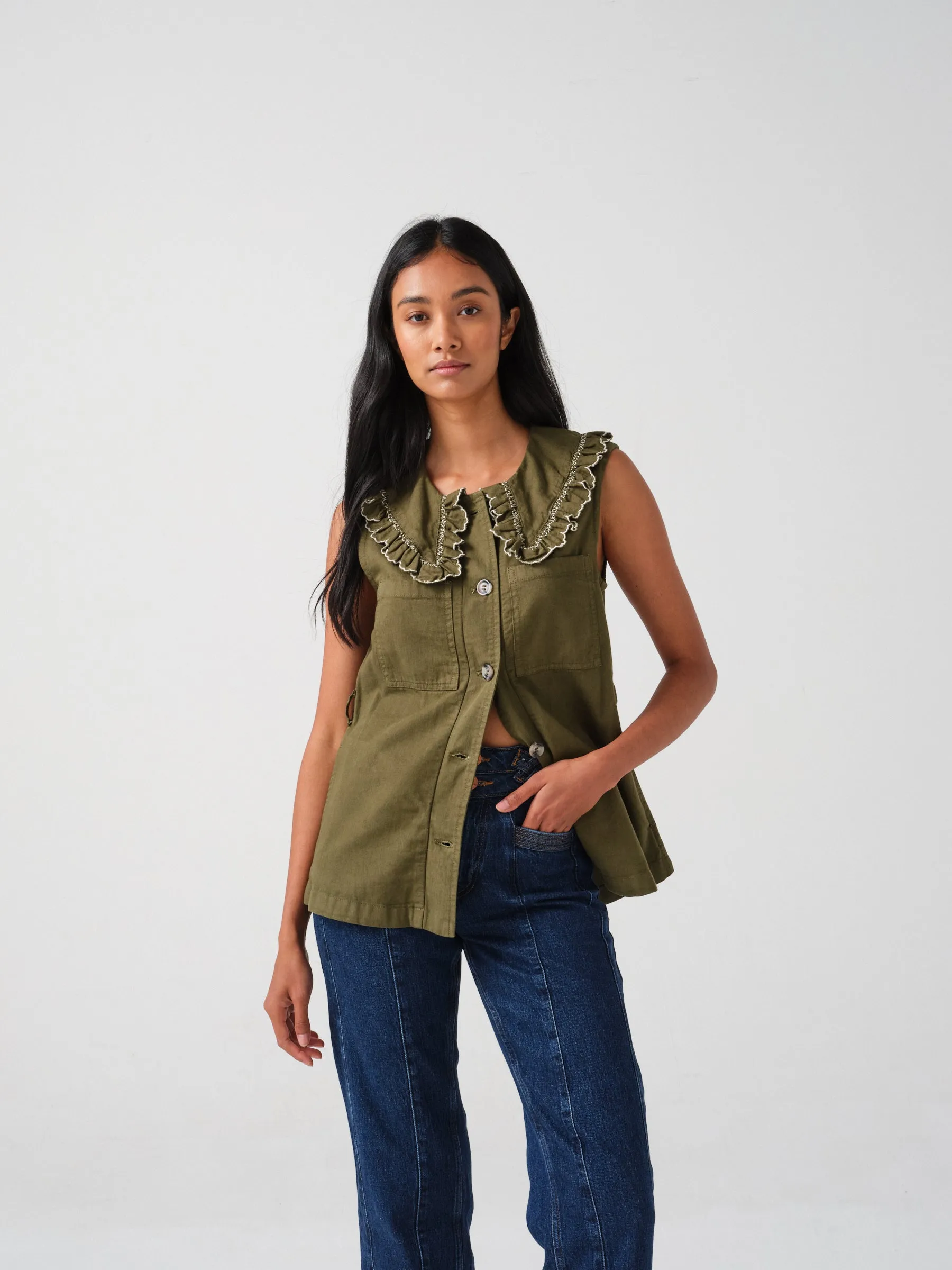 Phoebe Vest in Pine
