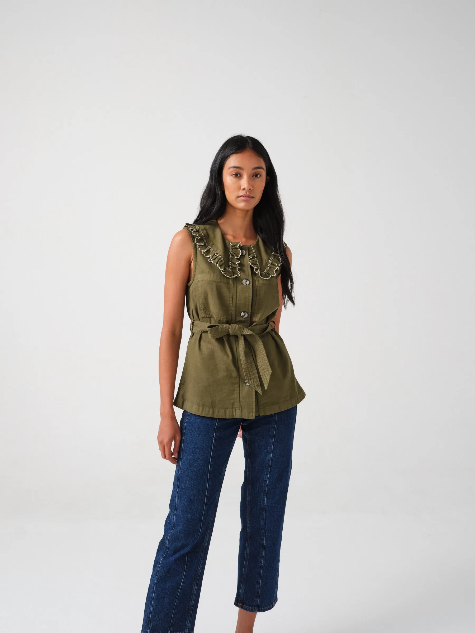 Phoebe Vest in Pine