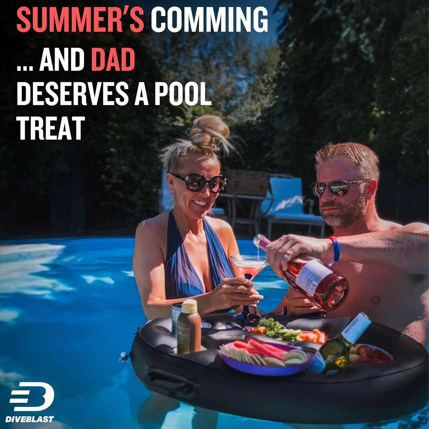 Premium Floating Drink Holder for Pool, Hot Tub Accessories for Adults - Holds Up to 50 LBS - Fun Swimming Pool Accessories for Adults, Cool and Unique Drink Floaties