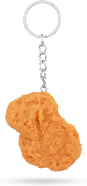 Realistic Chicken Nuggets Key Chain, Creative Imitation food Keychain Fun Cute Fried Chicken Nugget Key Ring for Suitcases Handbag Purse Keys Accessories