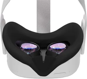 RGEEK VR Silicone Face Cover for Quest 2, Sweat-Proof Lightproof Non-Slip Washable Replacement Face Pads for Quest 2 Accessories