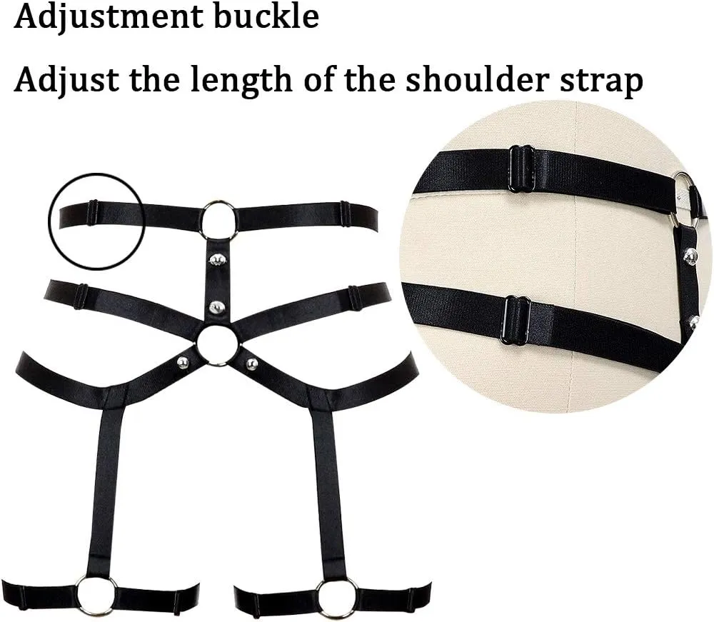 Women's Body Harness Punk Garter Leg Waist Dance Elastic Gothic Carnival Accessories