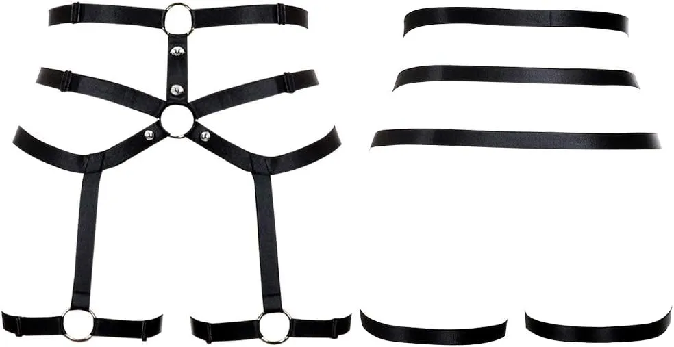 Women's Body Harness Punk Garter Leg Waist Dance Elastic Gothic Carnival Accessories