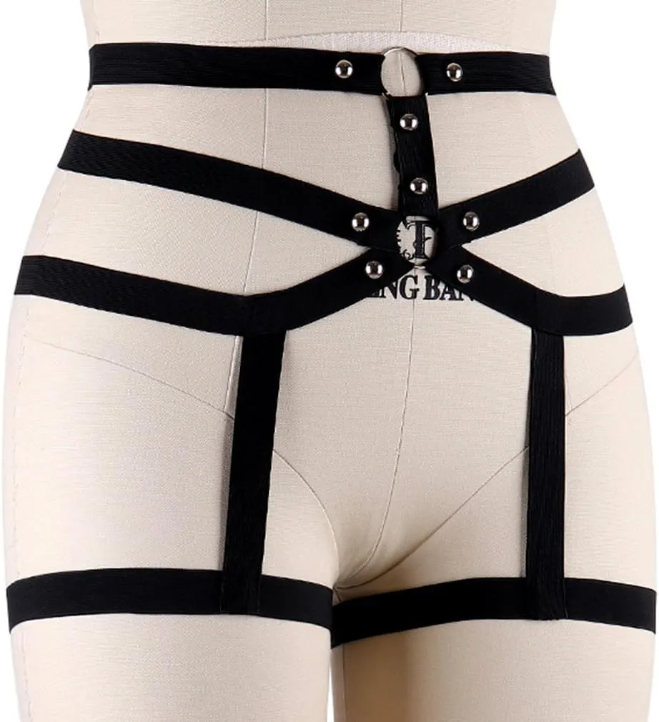 Women's Body Harness Punk Garter Leg Waist Dance Elastic Gothic Carnival Accessories