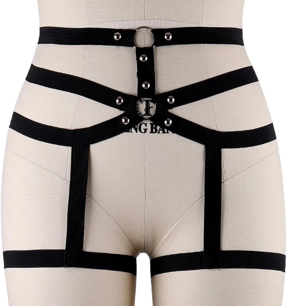 Women's Body Harness Punk Garter Leg Waist Dance Elastic Gothic Carnival Accessories
